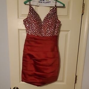 Midi Maroon Cocktail Dress